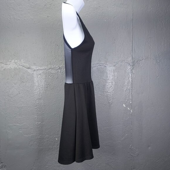 For Love & Lemons Lulu Mesh Skater Dress Women XS Mini Sleeveless Back Zip Black - Picture 4 of 12